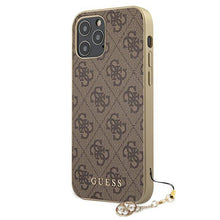 Заредете изображение във визуализатора на галерията – Guess GUHCP12MGF4GBR iPhone 12/12 Pro 6,1" brązowy/brown hardcase 4G Charms Collection - TopMag
