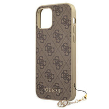 Заредете изображение във визуализатора на галерията – Guess GUHCP12MGF4GBR iPhone 12/12 Pro 6,1" brązowy/brown hardcase 4G Charms Collection - TopMag
