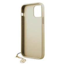 Заредете изображение във визуализатора на галерията – Guess GUHCP12MGF4GBR iPhone 12/12 Pro 6,1" brązowy/brown hardcase 4G Charms Collection - TopMag
