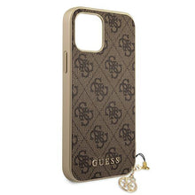 Заредете изображение във визуализатора на галерията – Guess GUHCP12MGF4GBR iPhone 12/12 Pro 6,1" brązowy/brown hardcase 4G Charms Collection - TopMag
