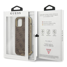 Заредете изображение във визуализатора на галерията – Guess GUHCP12MGF4GBR iPhone 12/12 Pro 6,1" brązowy/brown hardcase 4G Charms Collection - TopMag
