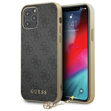 Заредете изображение във визуализатора на галерията – Guess GUHCP12MGF4GGR iPhone 12/12 Pro 6,1" szary/grey hardcase 4G Charms Collection - TopMag
