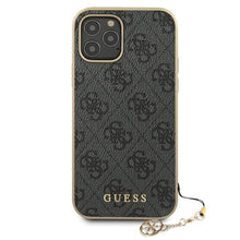 Заредете изображение във визуализатора на галерията – Guess GUHCP12MGF4GGR iPhone 12/12 Pro 6,1" szary/grey hardcase 4G Charms Collection - TopMag
