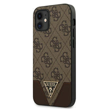 Заредете изображение във визуализатора на галерията – Guess GUHCP12SPU4GHBR iPhone 12 mini 5,4" brązowy/brown hardcase 4G Triangle Collection - TopMag
