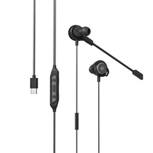 Заредете изображение във визуализатора на галерията – WK Design In-Ear Gaming USB Type C Headphones Headset microphone remote black (Y28 black) - TopMag
