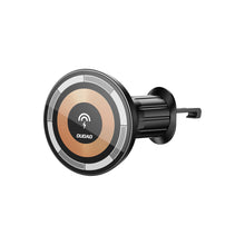 Заредете изображение във визуализатора на галерията – Magnetic holder with MagSafe inductive charger for 15W Dudao F12MAX ventilation grille - black
