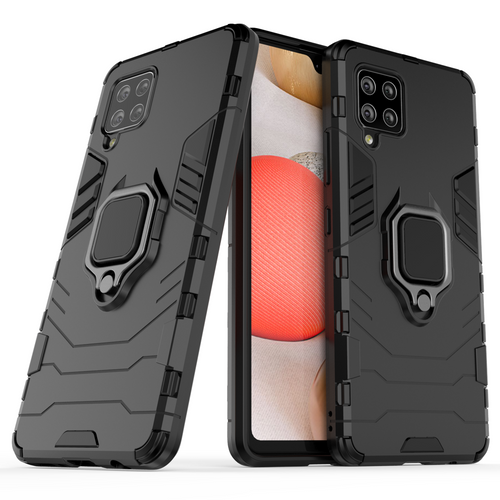 Ring Armor Case Kickstand Tough Rugged Cover for Samsung Galaxy A42 5G black - TopMag