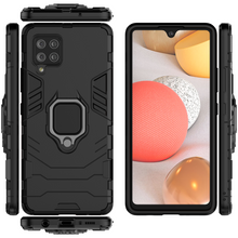 Заредете изображение във визуализатора на галерията – Ring Armor Case Kickstand Tough Rugged Cover for Samsung Galaxy A42 5G black - TopMag
