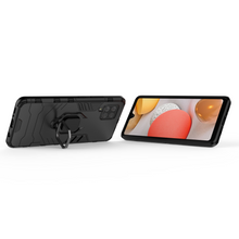 Заредете изображение във визуализатора на галерията – Ring Armor Case Kickstand Tough Rugged Cover for Samsung Galaxy A42 5G black - TopMag
