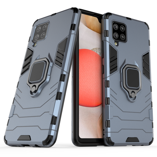 Ring Armor Case Kickstand Tough Rugged Cover for Samsung Galaxy A42 5G blue - TopMag