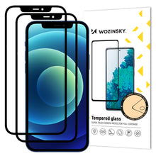 Заредете изображение във визуализатора на галерията – Wozinsky 2x Tempered Glass Full Glue Super Tough Screen Protector Full Coveraged with Frame Case Friendly for iPhone 12 Pro / iPhone 12 black - TopMag
