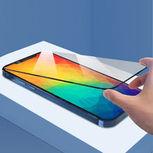 Заредете изображение във визуализатора на галерията – Kingxbar 2.5D Tempered Glass Tough Screen Protector Full Coveraged with Frame for iPhone 12 mini black (case friendly) - TopMag
