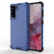 Заредете изображение във визуализатора на галерията – Honeycomb Case armor cover with TPU Bumper for Samsung Galaxy S21 5G blue - TopMag
