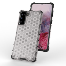 Заредете изображение във визуализатора на галерията – Honeycomb Case armor cover with TPU Bumper for Samsung Galaxy S21 5G transparent - TopMag
