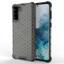 Заредете изображение във визуализатора на галерията – Honeycomb Case armor cover with TPU Bumper for Samsung Galaxy S21+ 5G (S21 Plus 5G) black - TopMag

