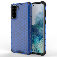 Заредете изображение във визуализатора на галерията – Honeycomb Case armor cover with TPU Bumper for Samsung Galaxy S21+ 5G (S21 Plus 5G) blue - TopMag
