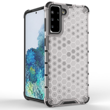 Заредете изображение във визуализатора на галерията – Honeycomb Case armor cover with TPU Bumper for Samsung Galaxy S21+ 5G (S21 Plus 5G) transparent - TopMag
