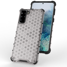 Заредете изображение във визуализатора на галерията – Honeycomb Case armor cover with TPU Bumper for Samsung Galaxy S21+ 5G (S21 Plus 5G) transparent - TopMag
