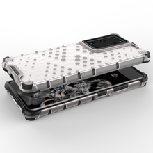 Заредете изображение във визуализатора на галерията – Honeycomb Case armor cover with TPU Bumper for Samsung Galaxy S21 Ultra 5G black - TopMag
