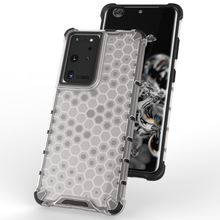 Заредете изображение във визуализатора на галерията – Honeycomb Case armor cover with TPU Bumper for Samsung Galaxy S21 Ultra 5G black - TopMag
