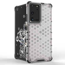 Заредете изображение във визуализатора на галерията – Honeycomb Case armor cover with TPU Bumper for Samsung Galaxy S21 Ultra 5G transparent - TopMag
