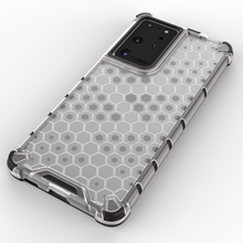 Заредете изображение във визуализатора на галерията – Honeycomb Case armor cover with TPU Bumper for Samsung Galaxy S21 Ultra 5G transparent - TopMag
