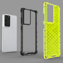 Заредете изображение във визуализатора на галерията – Honeycomb Case armor cover with TPU Bumper for Samsung Galaxy S21 Ultra 5G transparent - TopMag
