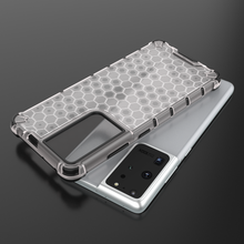 Заредете изображение във визуализатора на галерията – Honeycomb Case armor cover with TPU Bumper for Samsung Galaxy S21 Ultra 5G transparent - TopMag
