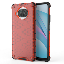 Заредете изображение във визуализатора на галерията – Honeycomb Case armor cover with TPU Bumper for Xiaomi Mi 10T Lite red - TopMag
