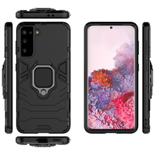 Заредете изображение във визуализатора на галерията – Ring Armor Case Kickstand Tough Rugged Cover for Samsung Galaxy S21 5G black - TopMag
