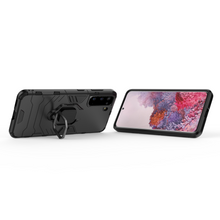 Заредете изображение във визуализатора на галерията – Ring Armor Case Kickstand Tough Rugged Cover for Samsung Galaxy S21 5G black - TopMag
