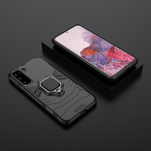Заредете изображение във визуализатора на галерията – Ring Armor Case Kickstand Tough Rugged Cover for Samsung Galaxy S21 5G black - TopMag
