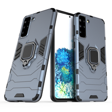 Заредете изображение във визуализатора на галерията – Ring Armor Case Kickstand Tough Rugged Cover for Samsung Galaxy S21+ 5G (S21 Plus 5G) blue - TopMag
