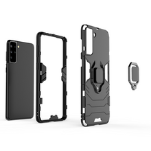 Заредете изображение във визуализатора на галерията – Ring Armor Case Kickstand Tough Rugged Cover for Samsung Galaxy S21+ 5G (S21 Plus 5G) blue - TopMag
