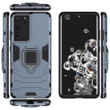 Заредете изображение във визуализатора на галерията – Ring Armor Case Kickstand Tough Rugged Cover for Samsung Galaxy S21 Ultra 5G blue - TopMag
