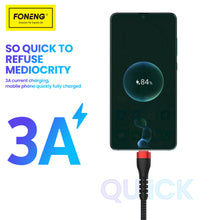 Заредете изображение във визуализатора на галерията – Foneng Cable X82 - USB to Type C - 3A 1 metre black
