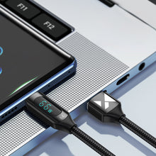 Заредете изображение във визуализатора на галерията – Wozinsky WUACC2 USB A - USB C Cable with Display 66W 6A 2m - Black
