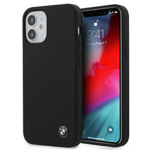 Заредете изображение във визуализатора на галерията – Etui BMW BMHCP12SSILBK iPhone 12 mini 5,4" czarny/black hardcase Silicone Signature - TopMag
