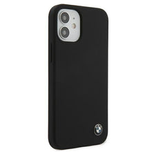Заредете изображение във визуализатора на галерията – Etui BMW BMHCP12SSILBK iPhone 12 mini 5,4" czarny/black hardcase Silicone Signature - TopMag
