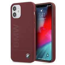 Заредете изображение във визуализатора на галерията – Etui BMW BMHCP12SSLBLRE iPhone 12 mini 5,4" czerwony/red hardcase Silicone Signature Logo - TopMag
