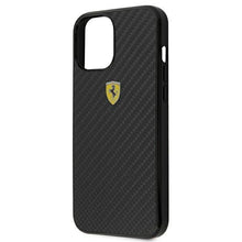 Заредете изображение във визуализатора на галерията – Ferrari FERCAHCP12LBK iPhone 12 Pro Max 6,7" czarny/black hardcase On Track Real Carbon - TopMag
