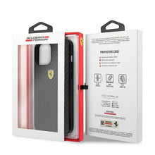 Заредете изображение във визуализатора на галерията – Ferrari FERCAHCP12LBK iPhone 12 Pro Max 6,7" czarny/black hardcase On Track Real Carbon - TopMag
