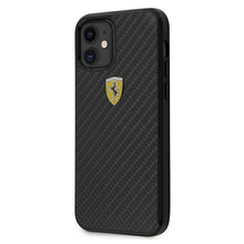 Заредете изображение във визуализатора на галерията – Ferrari FERCAHCP12SBK iPhone 12 mini 5,4" czarny/black hardcase On Track Real Carbon - TopMag
