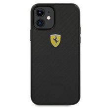Заредете изображение във визуализатора на галерията – Ferrari FERCAHCP12SBK iPhone 12 mini 5,4" czarny/black hardcase On Track Real Carbon - TopMag
