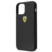 Заредете изображение във визуализатора на галерията – Ferrari FERCAHCP12SBK iPhone 12 mini 5,4" czarny/black hardcase On Track Real Carbon - TopMag
