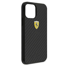 Заредете изображение във визуализатора на галерията – Ferrari FERCAHCP12SBK iPhone 12 mini 5,4" czarny/black hardcase On Track Real Carbon - TopMag
