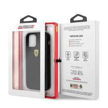Заредете изображение във визуализатора на галерията – Ferrari FERCAHCP12SBK iPhone 12 mini 5,4" czarny/black hardcase On Track Real Carbon - TopMag
