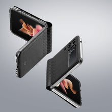 Заредете изображение във визуализатора на галерията – Dux Ducis Bril case for Samsung Galaxy Z Flip 3 cover made of ecological leather black
