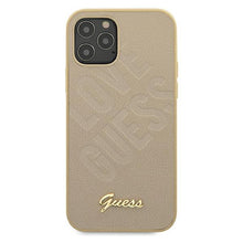 Заредете изображение във визуализатора на галерията – Guess GUHCP12LPUILGLG iPhone 12 Pro Max 6,7" złoty/gold hardcase Iridescent Love Script Gold Logo - TopMag
