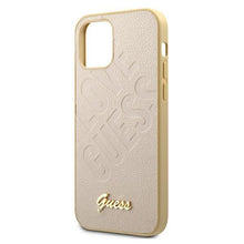 Заредете изображение във визуализатора на галерията – Guess GUHCP12LPUILGLG iPhone 12 Pro Max 6,7" złoty/gold hardcase Iridescent Love Script Gold Logo - TopMag
